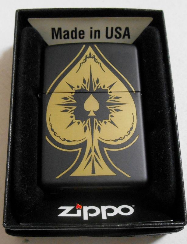 画像1: ♠トランプ・スペード SPADEデザイン USA ２０１４年 ブラック ZIPPO！新品