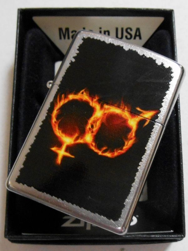 画像: 炎の・・男＆女 マークデザイン USA ２０１３年 ストリート・クローム ZIPPO！新品