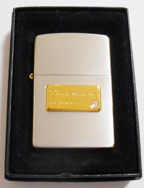 画像1: ☆ スワロフスキー・クリスタル付プレート！シルバー＆ゴールド加工 ２００６年 ZIPPO！新品