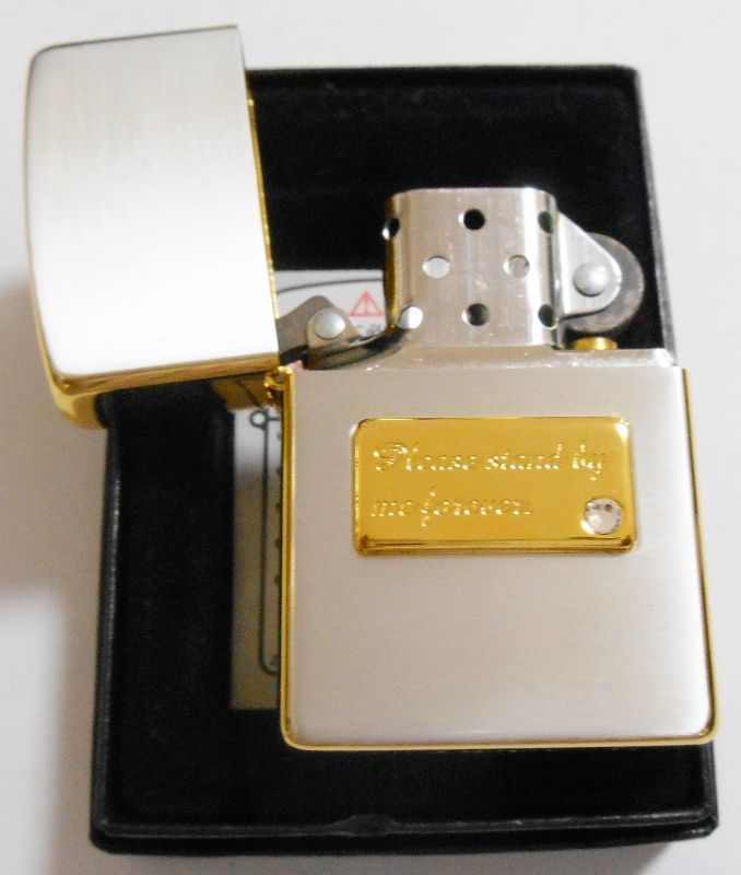 画像: ☆ スワロフスキー・クリスタル付プレート！シルバー＆ゴールド加工 ２００６年 ZIPPO！新品