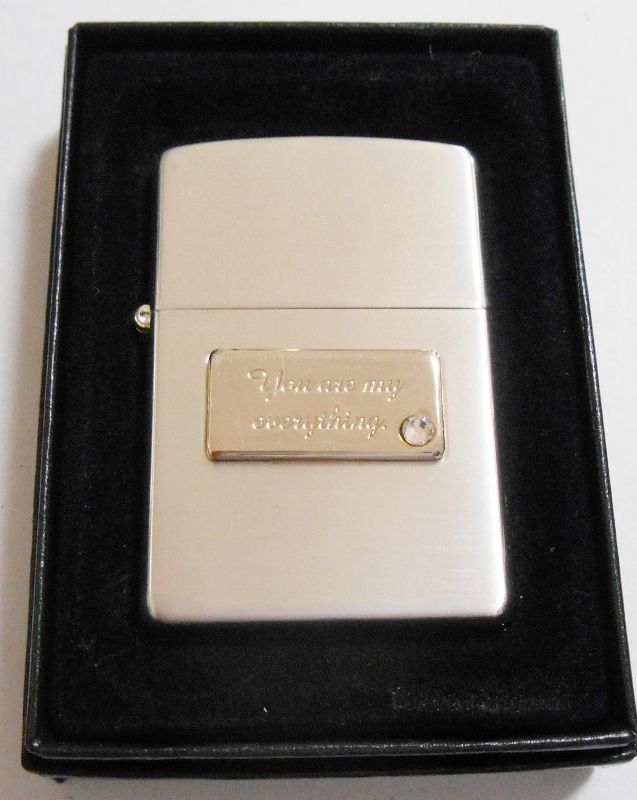 画像1: ☆ スワロフスキー・クリスタル付プレート！シルバー銀加工 ２００６年 ZIPPO！新品