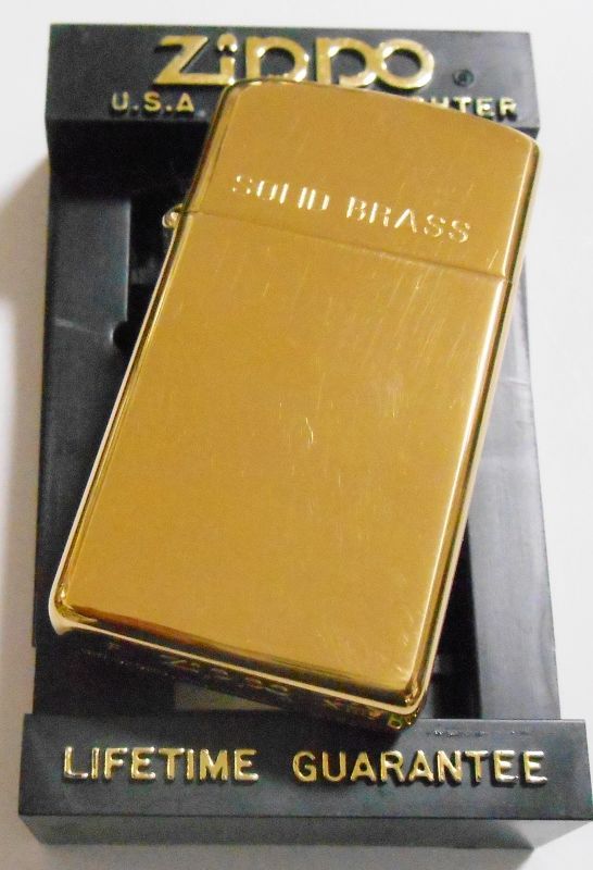 画像: ★１９９７年６月製 スリム 真鍮無垢！High Polish Solid Brass Slim Zippo！未使用品