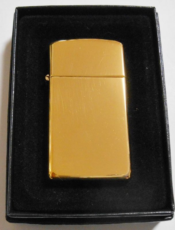 画像1: ☆１９９４年１２月（L)製 ズリム 真鍮無垢 ブラス鏡面 SLIM  ZIPPO！未使用品