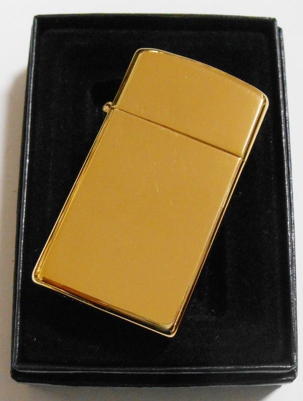 画像: ☆１９９４年１２月（L)製 ズリム 真鍮無垢 ブラス鏡面 SLIM  ZIPPO！未使用品