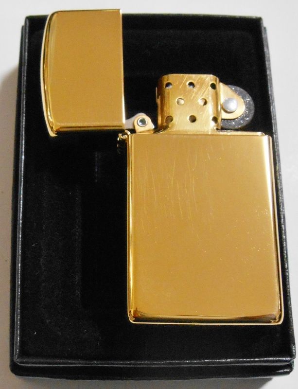 画像: ☆１９９４年１２月（L)製 ズリム 真鍮無垢 ブラス鏡面 SLIM  ZIPPO！未使用品