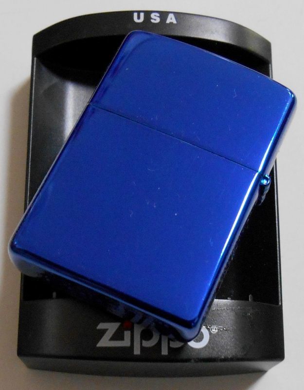 画像: ☆お洒落な・・全面ブルーカラー！Zippoロゴ＆横ライン ２００４年３月 ZIPPO！新品