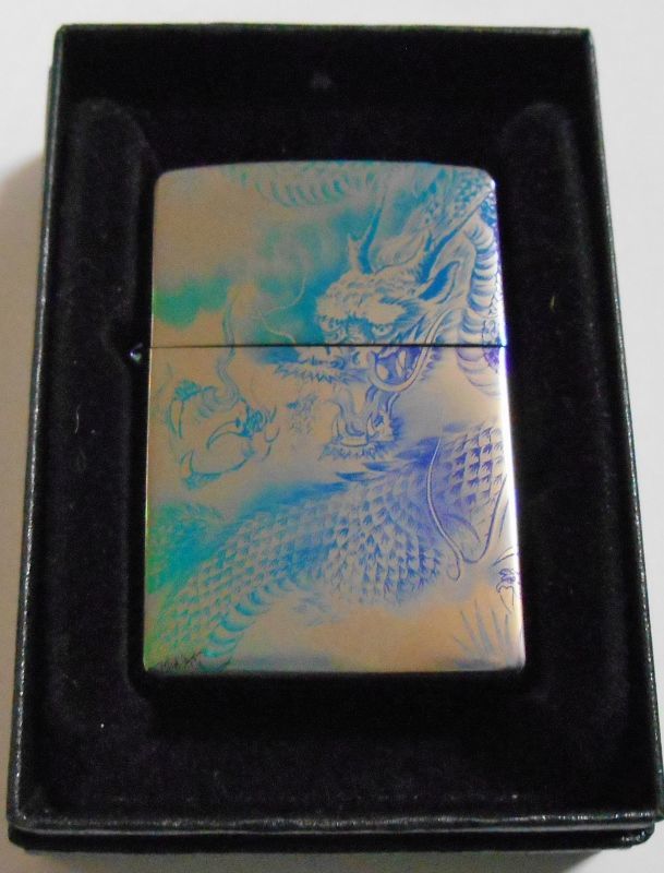 画像1: ☆龍！和柄 TITANIUM COATING！レーザー彫刻 ２００３年 ZIPPO！新品