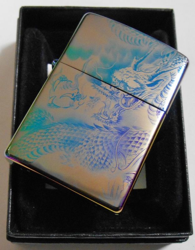 画像: ☆龍！和柄 TITANIUM COATING！レーザー彫刻 ２００３年 ZIPPO！新品