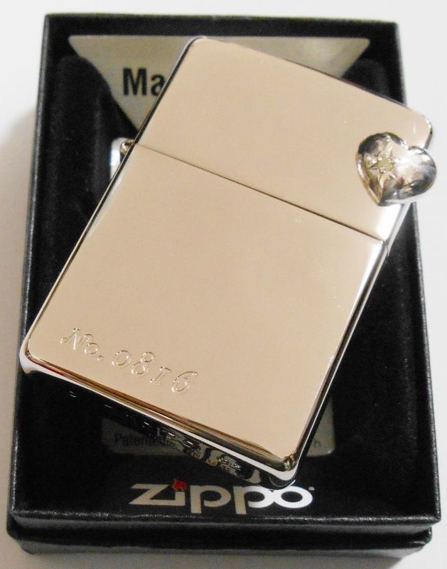 画像: ☆豪華！シルバー９２５ ハート型オーナメント！２００２年 プラチナ加工 ZIPPO！新品