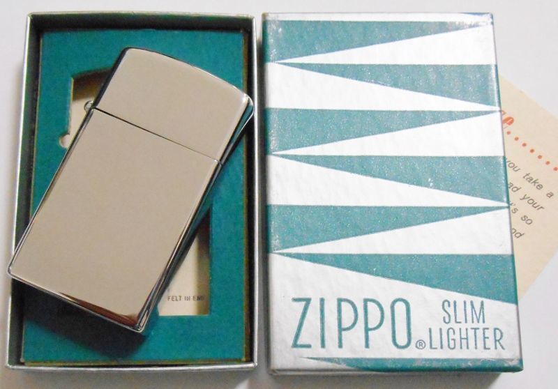 画像: ☆６５年前の１９５９年製 VINTAGE ＃１６１０ スリム 無地鏡面 SLIM ZIPPO！当時のBOX入り 未使用品