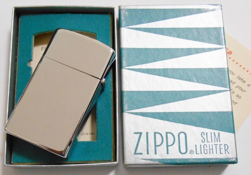 画像: ☆６５年前の１９５９年製 VINTAGE ＃１６１０ スリム 無地鏡面 SLIM ZIPPO！当時のBOX入り 未使用品