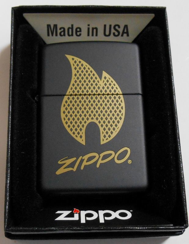 画像1: ☆ジッポー炎のマーク！２０１８年 渋い・・BLACK USA ZIPPO！新品