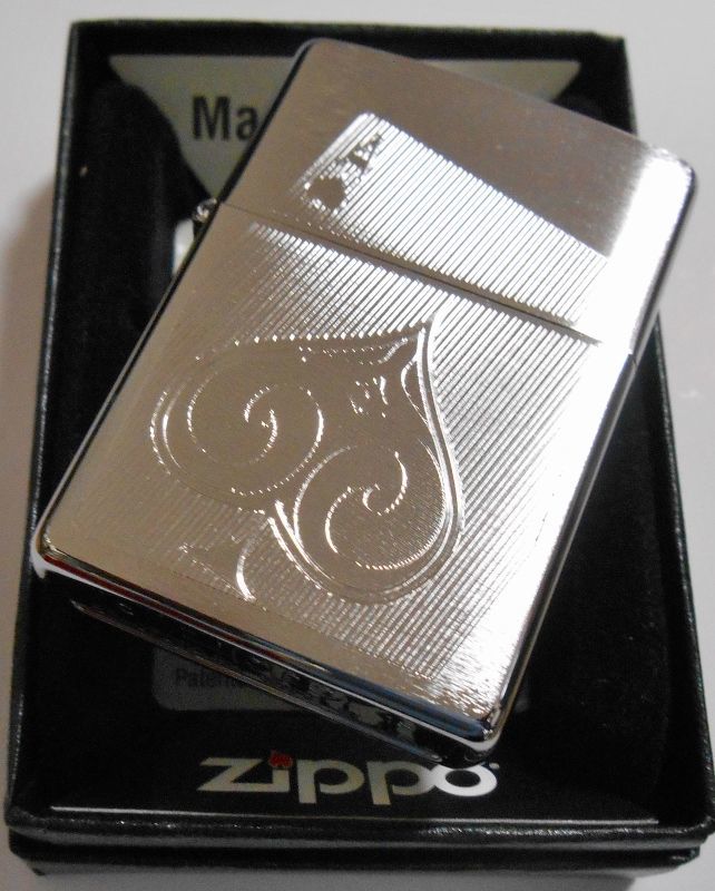 画像: ♠スペードA！トランプデザイン ２０１８年 ＃２００ ブラッシュ USA ZIPPO！新品