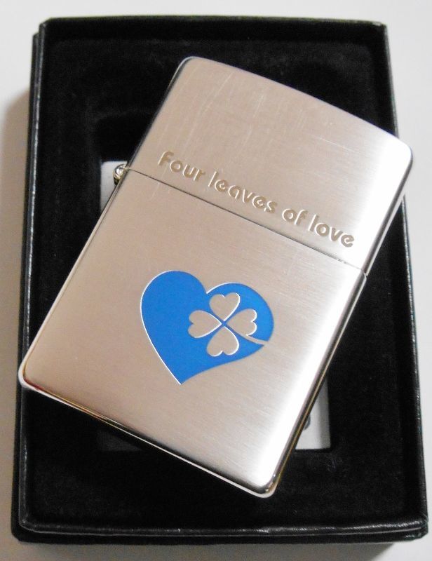 画像: ♡に四っ葉のクローバー！Four leaves of love ２００６年 銀加工 ZIPPO！新品