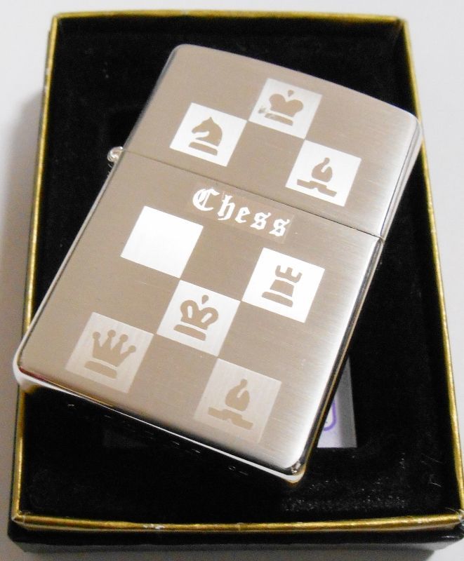 画像: Chess！楽しい・・チェスデザイン！銀加工 ２００４年１１月 ZIPPO！新品