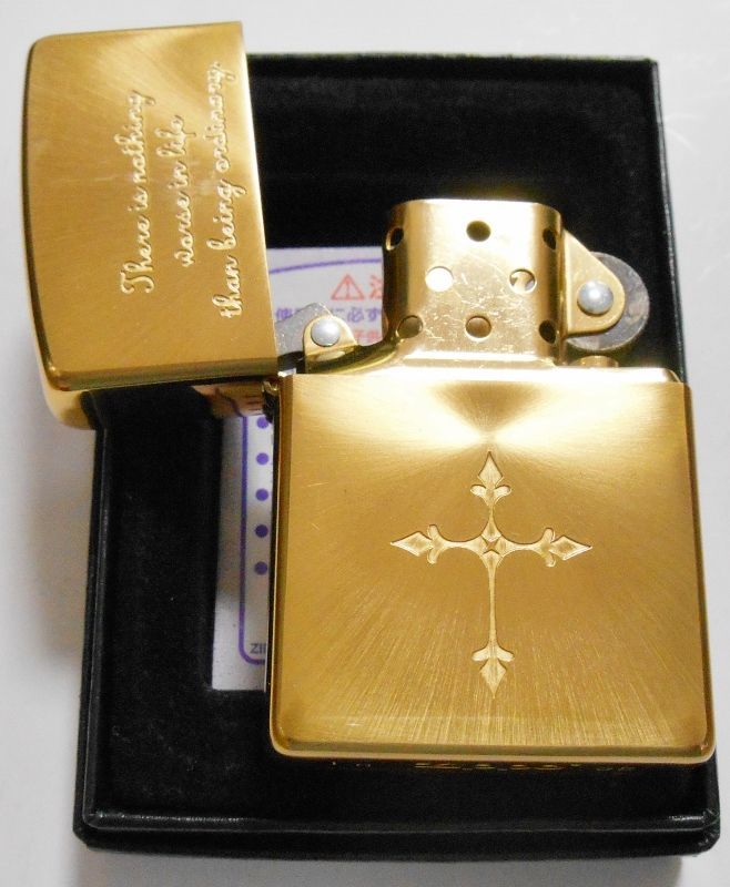 画像: ☩輝く・・ゴールド！SPIN CROSS 両面スピン ２００５年 SOLID BRASS ZIPPO！新品