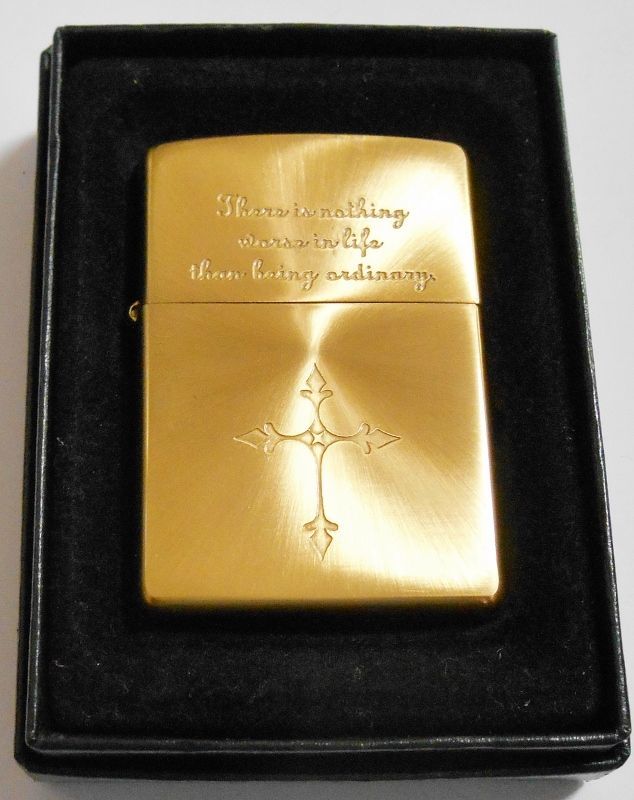 画像1: ☩輝く・・ゴールド！SPIN CROSS 両面スピン ２００５年 SOLID BRASS ZIPPO！新品