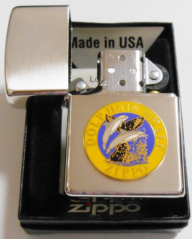 画像: ☆DOLPHIN ＆ WHALE！イルカ＆くじら メタルエンブレム 銀加工 ２００６年 ＺＩＰＰＯ！新品