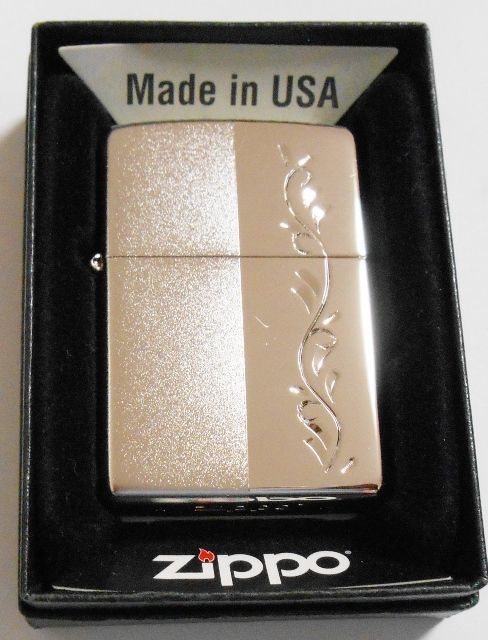 画像1: ☆お洒落な・・２トーン！Hair Line & Hand Cut プラチナプレート ２０１４年 ZIPPO！新品