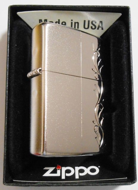 画像: ☆お洒落な・・２トーン！Hair Line & Hand Cut プラチナプレート ２０１４年 ZIPPO！新品