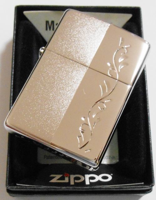 画像: ☆お洒落な・・２トーン！Hair Line & Hand Cut プラチナプレート ２０１４年 ZIPPO！新品