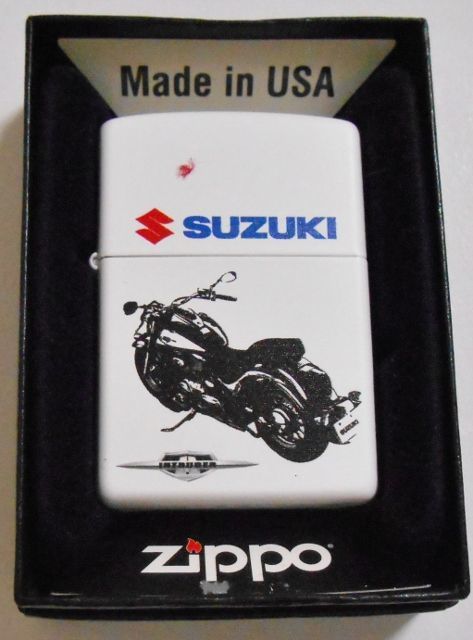 画像1: ☆SUZUKI！スズキのオートバイ ２００９年 全面ホワイト ZIPPO！新品