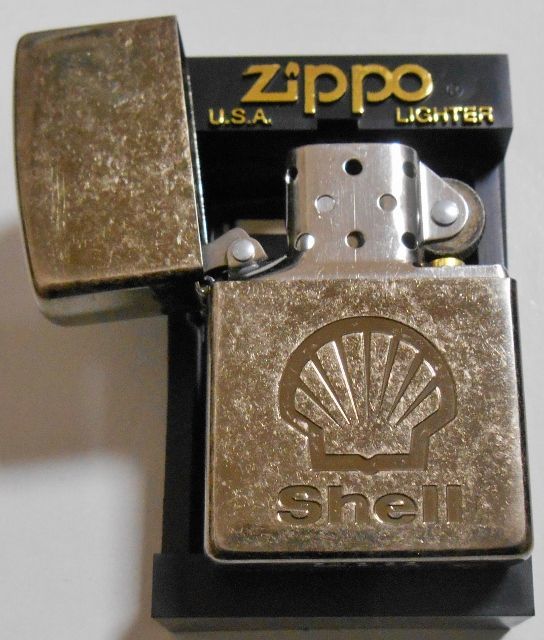 ☆SHELL！昭和シェル石油 １９９９年 オリジナル 銀バレル加工 ZIPPO！新品 - ジッポーパーク Zippopark