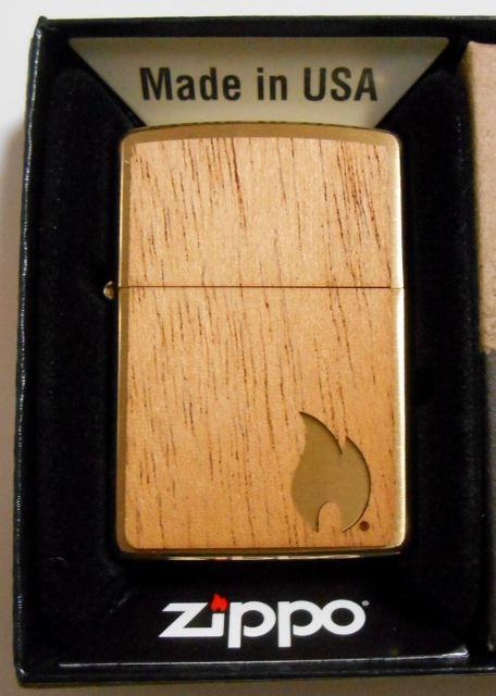 画像1: ☆WOODCHUCK 両面マホガニー天然木 Solid Brass 2019 Zippo！新品