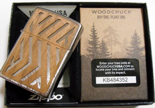 画像: ☆WOODCHUCK 両面ウォールナット天然木 Herringbone 2019 Zippo！新品