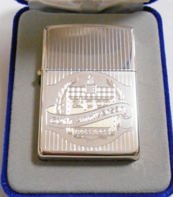 画像: ☆超希少 純銀！ZIPPO社 １９９２年 ６０周年記念 エンジンターン 銀無垢 ZIPPO！新品