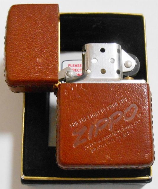 画像: ☆１９９０年代！総革巻き 全六面ブラウンレザー！渋い・・茶色 ＺＩＰＰＯ！未使用品