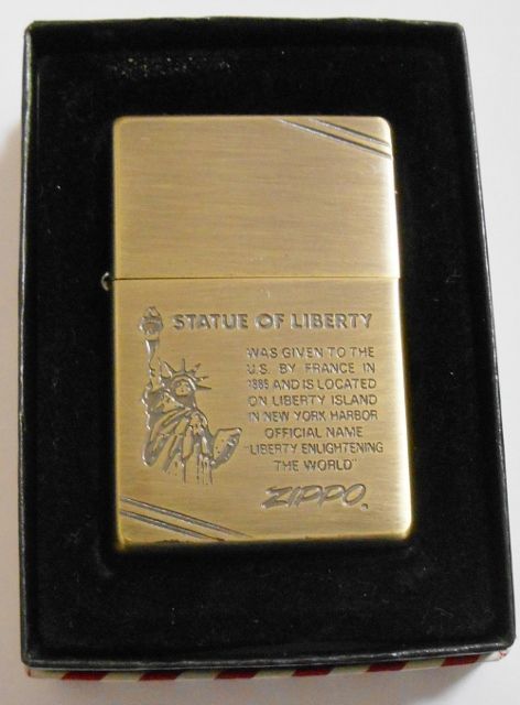 ☆１９３７ 自由の女神！STATUE OF LIBERTY １９９８年３月 真鍮古美 ZIPPO！新品