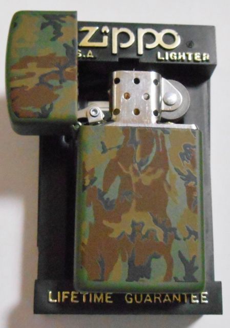 画像: ★１９９８年１１月 スリム！ミリタリー感あふれる カモフラージュ SLIM ＺＩＰＰＯ！新品