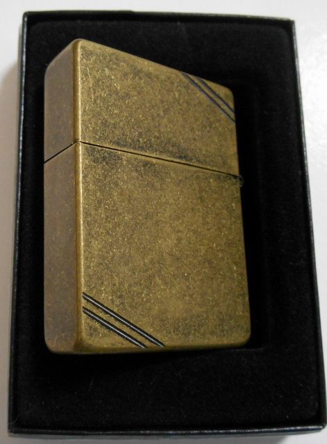 画像: ☆渋い！１９３５モデル アンティ－クブラスバレル ２０１６年 両面ダイアゴナルライン ZIPPO！新品