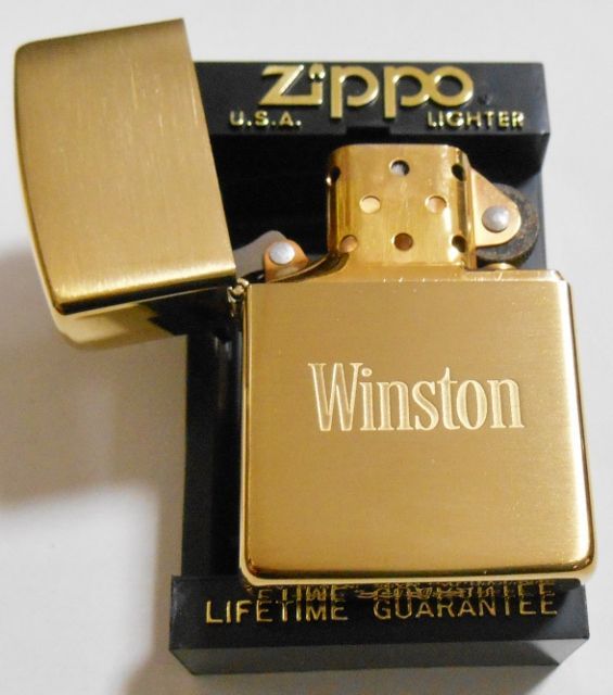 ☆ウィンストン！Winston １９９２年 Solid Brass ロゴマーク ZIPPO ...