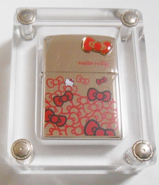 ☆HELLO KITTY！限定 ハローキティ リボンメタルデザイン サンリオ ２００４年 ZIPPO！新品 - ジッポーパーク Zippopark