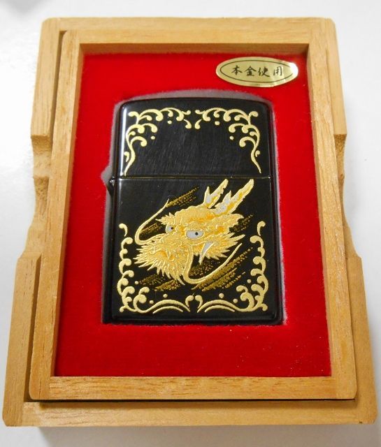 画像: ☆龍！伝統工芸 本金精密蒔絵 漆塗り ２００４年 ＺＩＰＰＯ！桐箱入り 未使用品