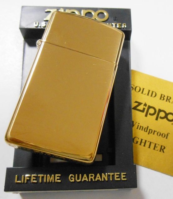 画像: ☆１９９１年製 スリム 真鍮無垢！１９３２－１９９１ HP Solid Brass Slim Zippo 未使用品