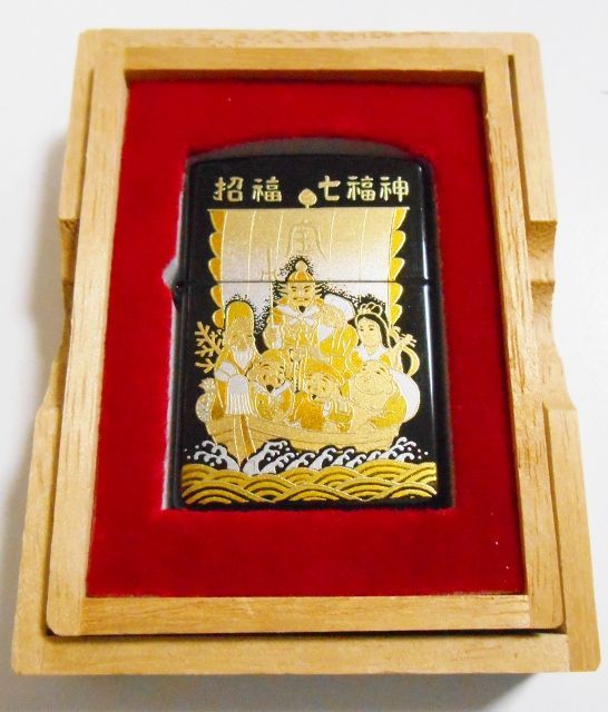 画像: ☆招福・開運！豪華 七福神！伝統工芸 本金蒔絵 漆塗り 桐箱入り ２００２年 ＺＩＰＰＯ！未使用品