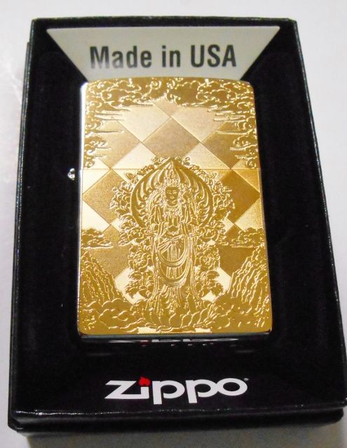 画像1: ☆聖観世音菩薩！輝く・・GOLD METAL PLATE 繊細な彫刻 ２０２０年 ZIPPO！新品