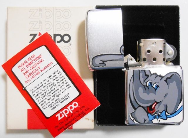 画像: ☆名品！１９７９年製 VINTAGE １９８０年米国大統領選 共和党  可愛い・・象さん ＃２００ ZIPPO！未使用品 