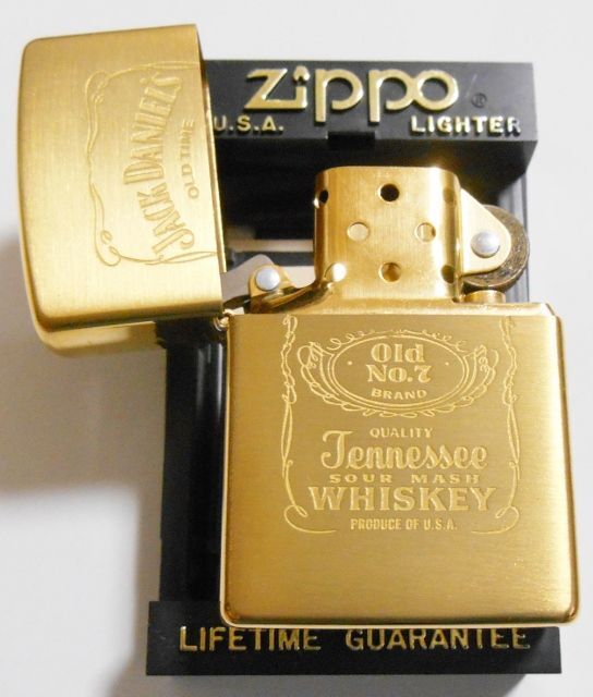 画像: ☆JACK DANIEL'S！ジャックダニエル ラベル柄 １９９７年１月 Solid Brass Zippo！未使用品