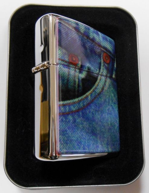 画像: ☆お洒落な ジーンズ柄！DENIM WATCH POCKET １９９７年８月 USA ZIPPO！新品