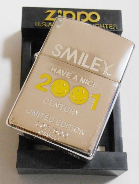 画像: ☆スマイリー ＳＭＩＬＥＹ HAVE A NICE ２００１ CENTURY 限定５００個 銀加工 ZIPPO！新品