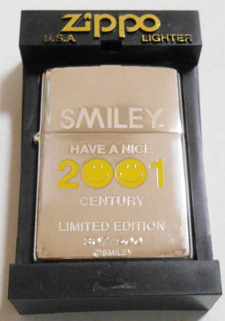 画像1: ☆スマイリー ＳＭＩＬＥＹ HAVE A NICE ２００１ CENTURY 限定５００個 銀加工 ZIPPO！新品