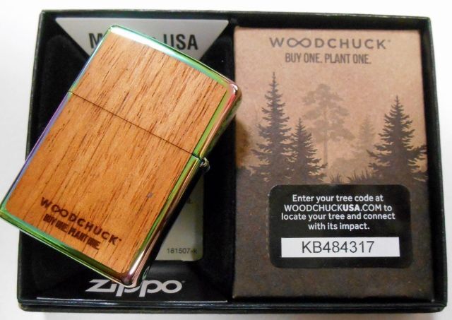 画像: ☆WOODCHUCK 両面マホガニー天然木 Multi Color 2019 Zippo！新品