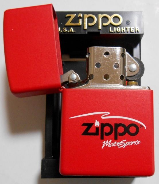 画像: ☆ZIPPO MOTOR SPORTS！色鮮やかな・・全面RED！２００２年１月 USA ZIPPO！新品