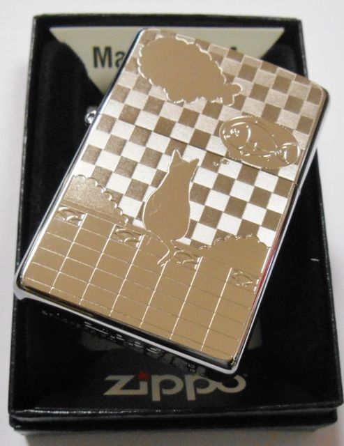 画像: 😹ネコと雲！輝く・・ METAL PLATE 繊細な彫刻 ２０２０年 ZIPPO！新品