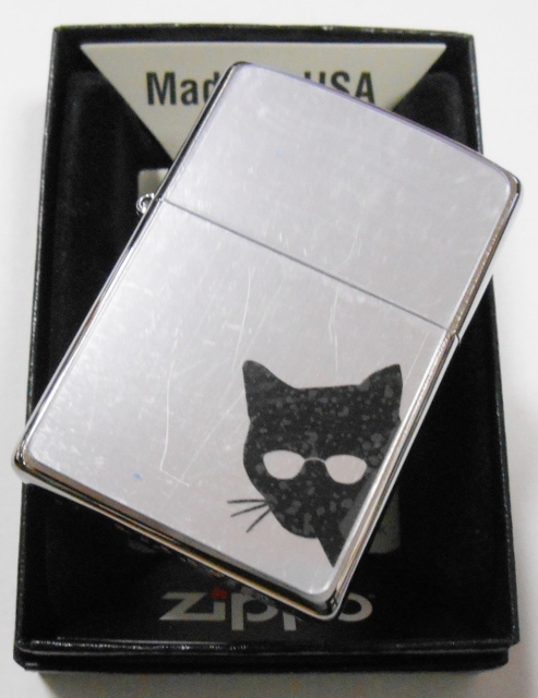 画像: 😹猫！ブラックCAT！Polycarbnate Mirror 手塗り彩色 ２０２０年 ZIPPO！新品