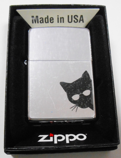 画像1: 😹猫！ブラックCAT！Polycarbnate Mirror 手塗り彩色 ２０２０年 ZIPPO！新品